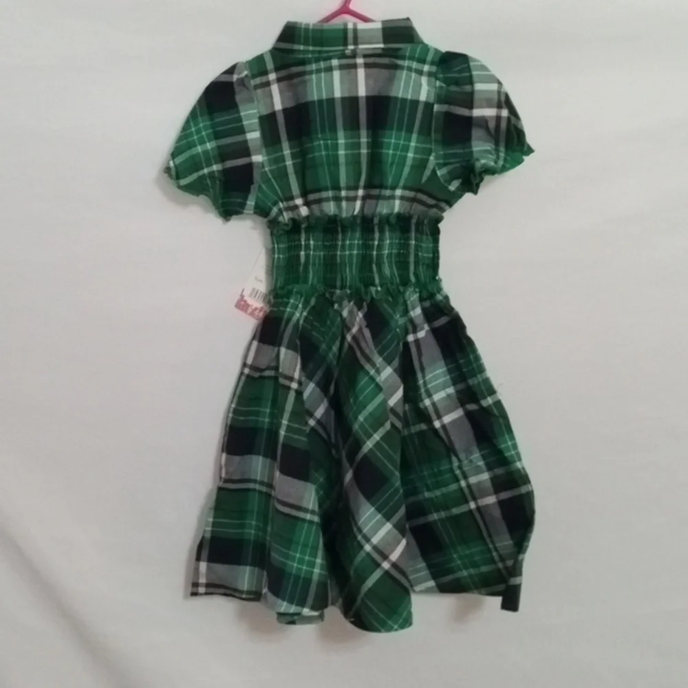 Green Plaid Kids Dress